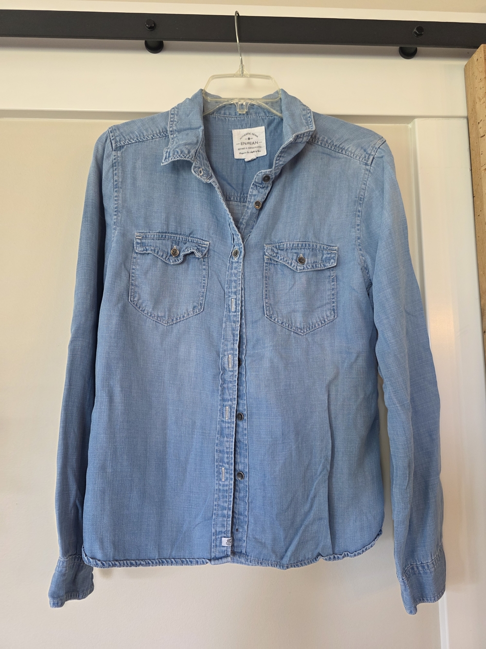 Light Blue Denim Button-Up Shirt